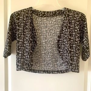 Lettered cardigan open front
